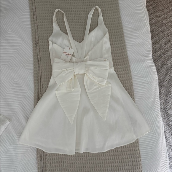 Show Me Your MuMu White Bow Back Mini Dress - Picture 4 of 6